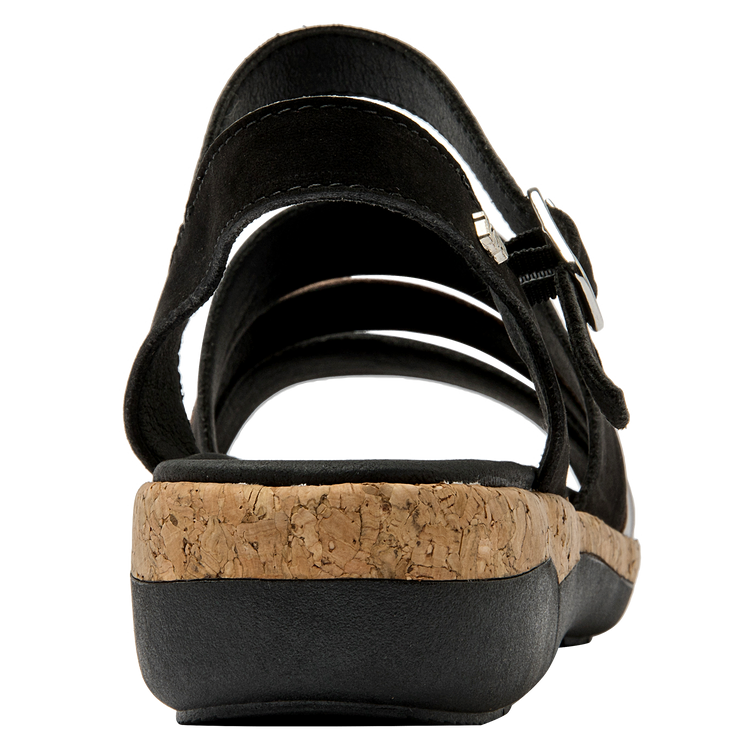 SANDALIAS MUJER 16 HRS CUERO NEGRO CASUAL K132 - 3