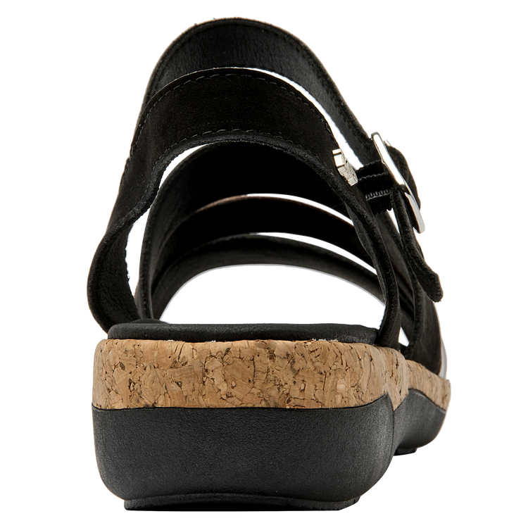 SANDALIAS MUJER 16 HRS CUERO NEGRO CASUAL K132 - 3