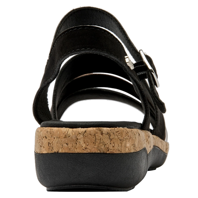 SANDALIAS MUJER 16 HRS CUERO NEGRO CASUAL K132 - 3