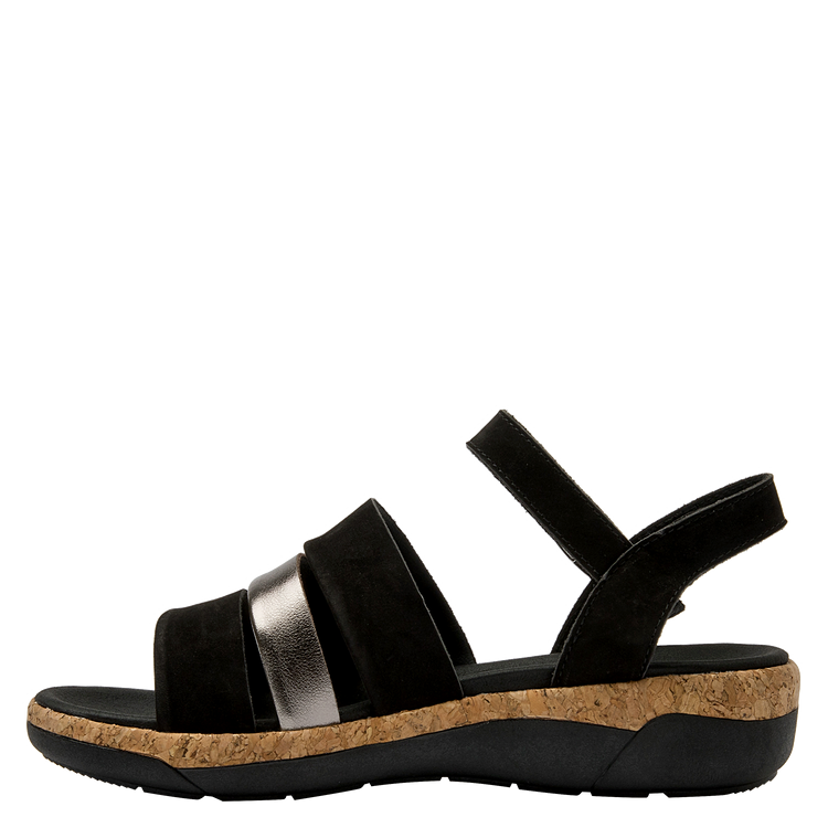 SANDALIAS MUJER 16 HRS CUERO NEGRO CASUAL K132 - 4