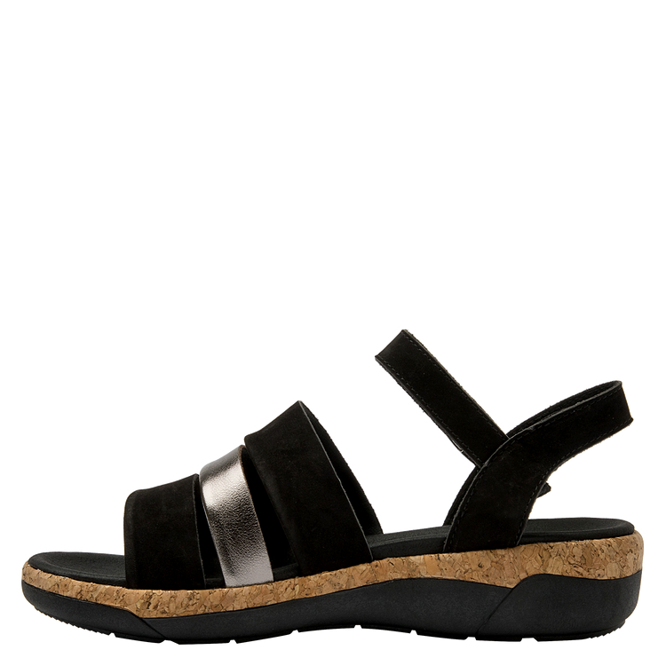 SANDALIAS MUJER 16 HRS CUERO NEGRO CASUAL K132 - 4