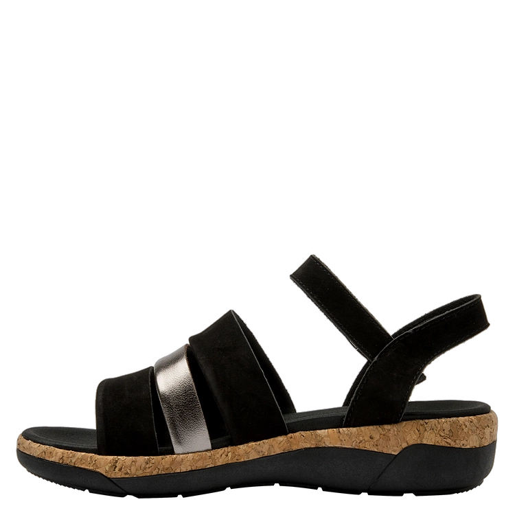 SANDALIAS MUJER 16 HRS CUERO NEGRO CASUAL K132 - 4