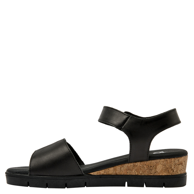 SANDALIAS MUJER 16 HRS CUERO NEGRO CASUAL K136 - 4