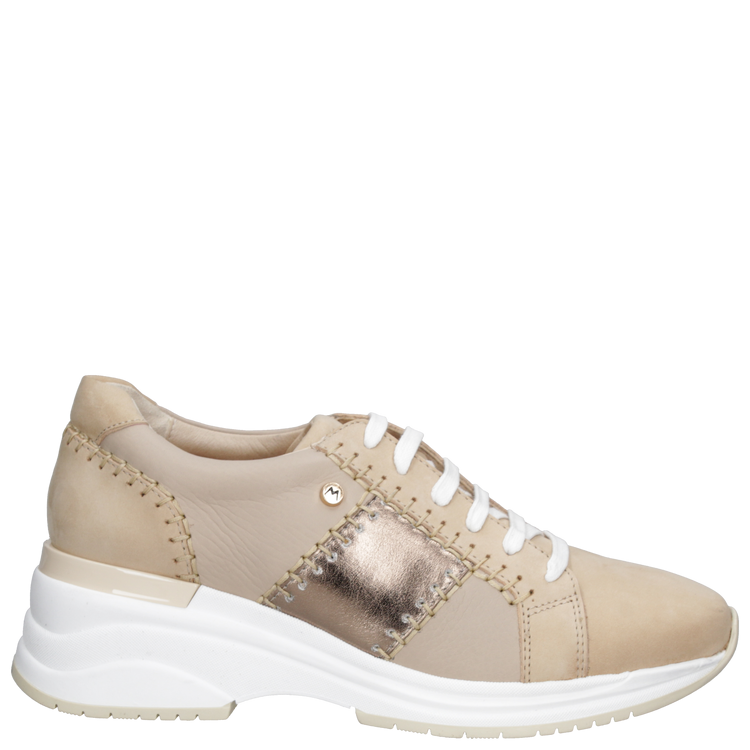 ZAPATILLAS MUJER MINGO CASUALES BEIGE CUERO K456 - 2