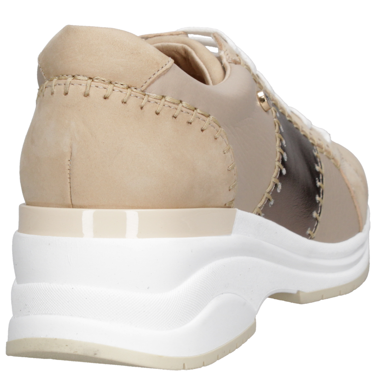 ZAPATILLAS MUJER MINGO CASUALES BEIGE CUERO K456 - 3