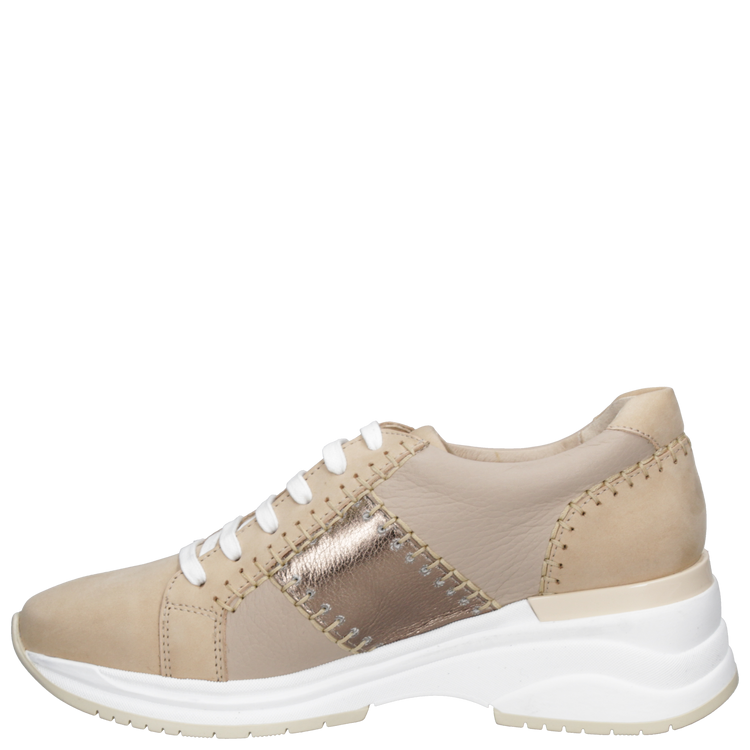 ZAPATILLAS MUJER MINGO CASUALES BEIGE CUERO K456 - 4