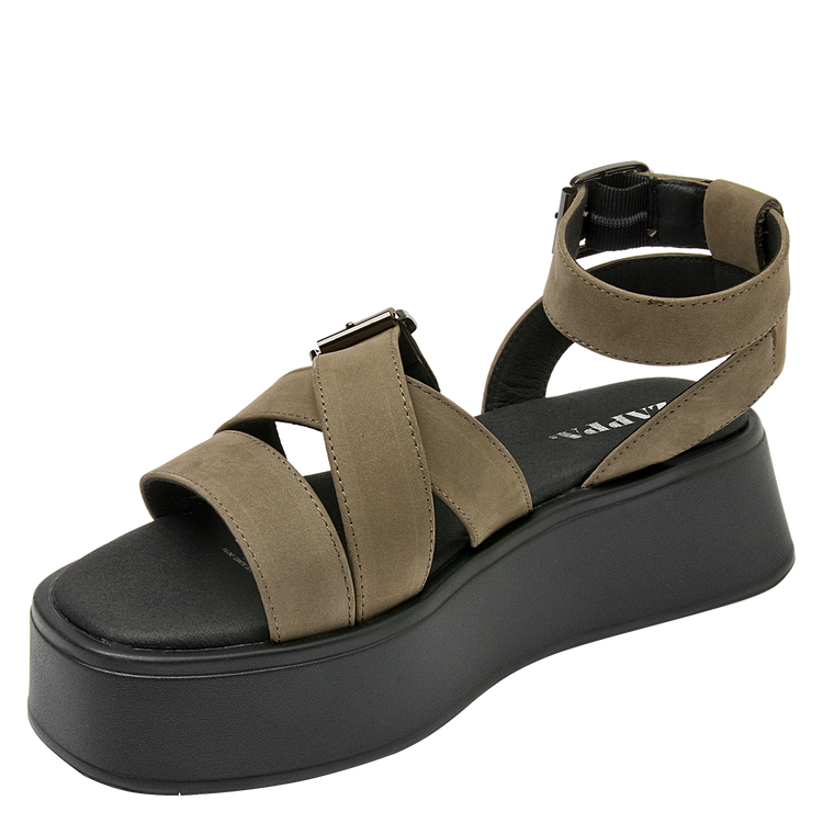SANDALIAS MUJER ZAPPA CUERO VERDE CASUAL K408 - 5