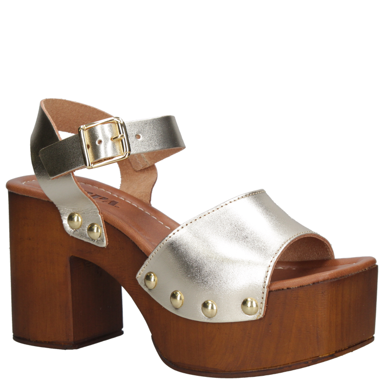 SANDALIAS MUJER ZAPPA CUERO DORADO CASUAL K428 - 1