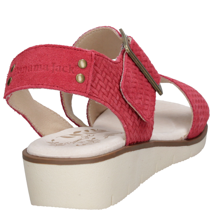 SANDALIAS MUJER PANAMA JACK CUERO ROJO CASUAL K634 - 3