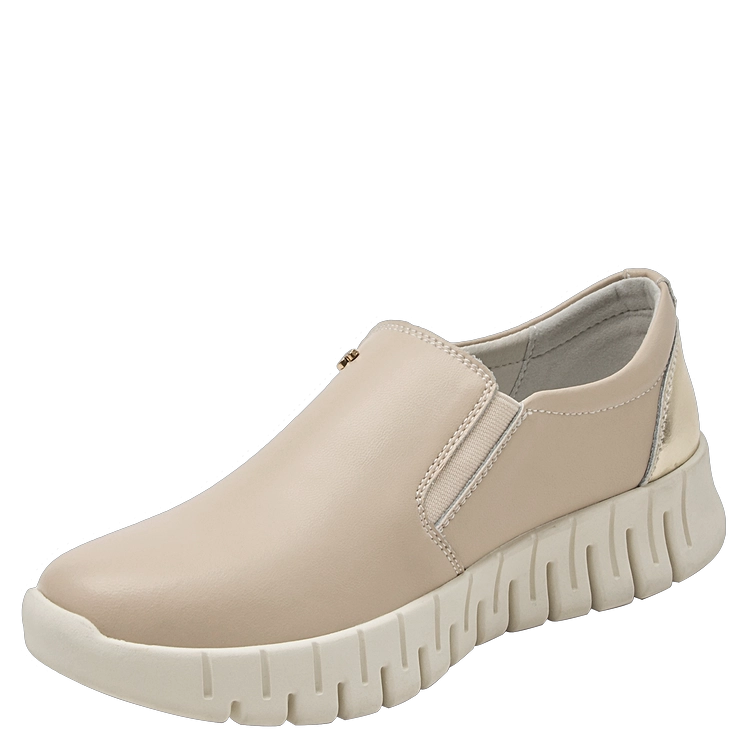 ZAPATILLAS MUJER 16 HRS CASUALES BEIGE CUERO K155 - 5