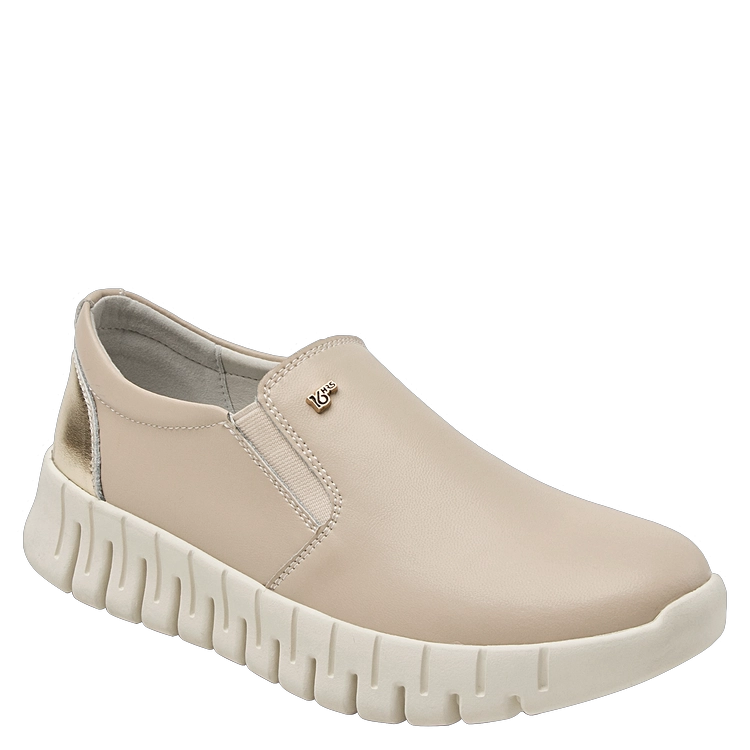 ZAPATILLAS MUJER 16 HRS CASUALES BEIGE CUERO K155 - 6