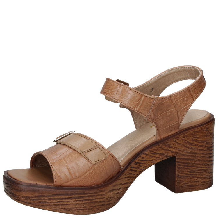 SANDALIA CASUAL MUJER MINGO CUERO MARRÓN CLARO K463 - 5