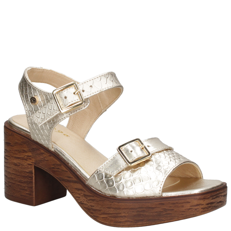 SANDALIA CASUAL MUJER MINGO CUERO DORADO K463 - 1