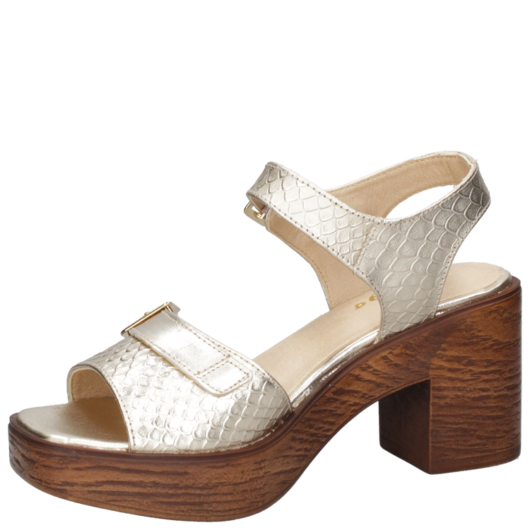 SANDALIA CASUAL MUJER MINGO CUERO DORADO K463 - 5