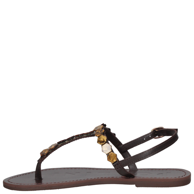 SANDALIA CASUAL MUJER POLLINI - K304 | MARRON - 4