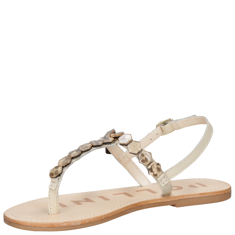SANDALIA CASUAL MUJER POLLINI CUERO BEIGE K304 - 5