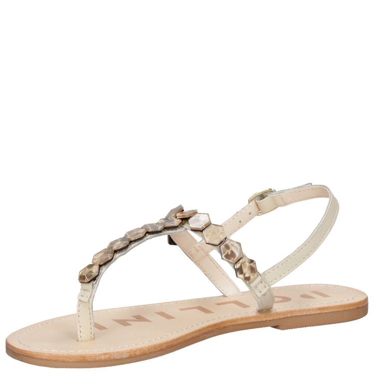 SANDALIA CASUAL MUJER POLLINI CUERO BEIGE K304 - 5