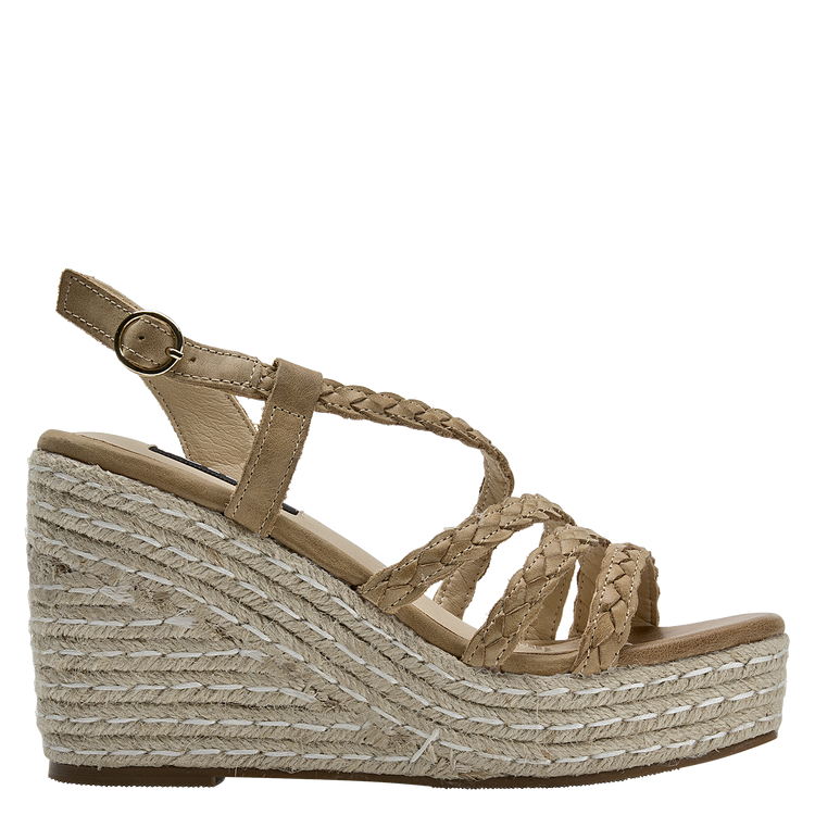 SANDALIA CASUAL MUJER POLLINI CUERO BEIGE K230 - 2