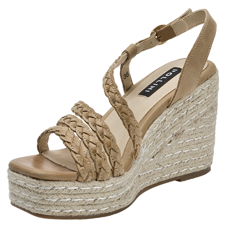 SANDALIA CASUAL MUJER POLLINI CUERO BEIGE K230 - 5