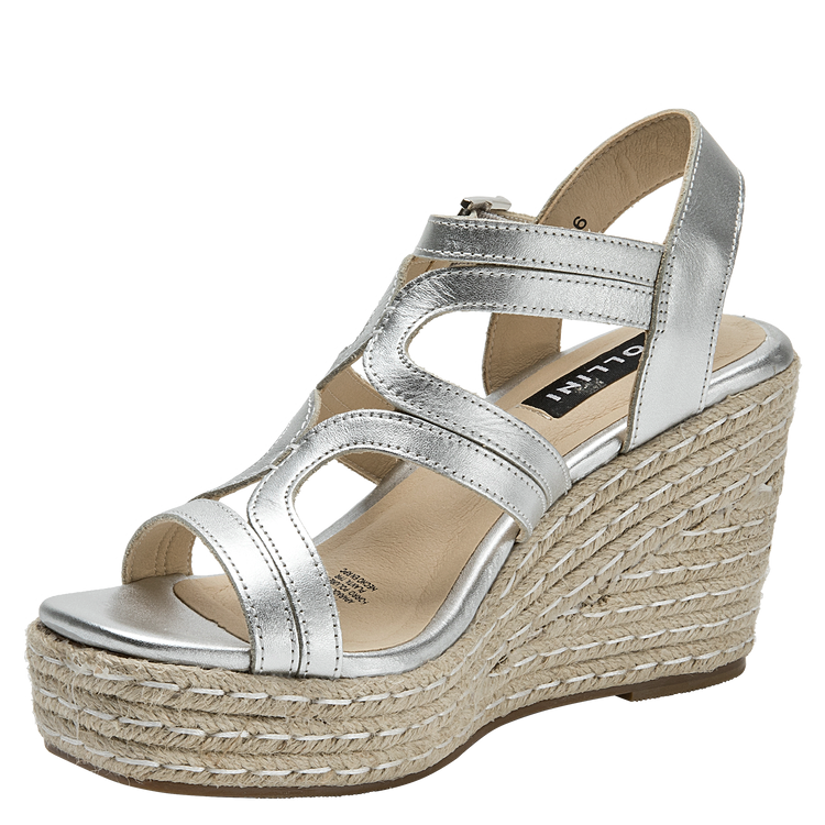 SANDALIA CASUAL MUJER POLLINI CUERO PLATEADO K231 - 5