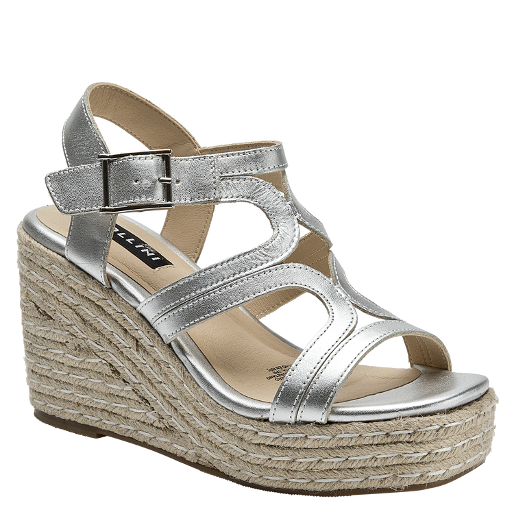 SANDALIA CASUAL MUJER POLLINI CUERO PLATEADO K231 - 6