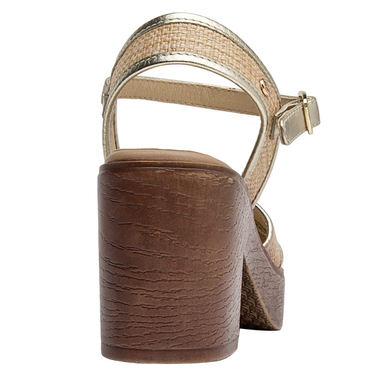 SANDALIA CASUAL MUJER POLLINI CUERO BEIGE K215 - 3