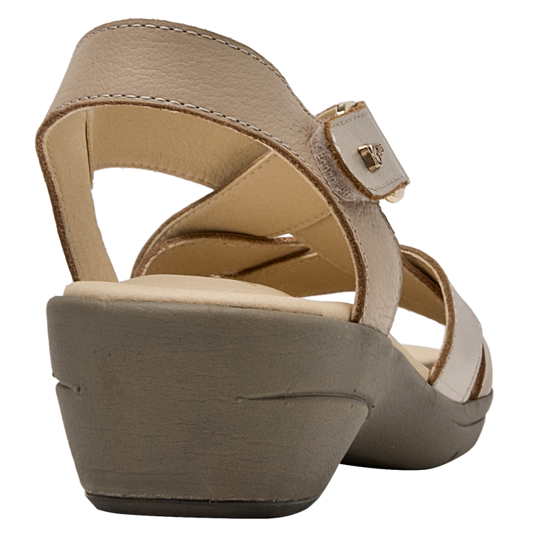 SANDALIA CASUAL MUJER 16 HRS CUERO BEIGE K003 - 3