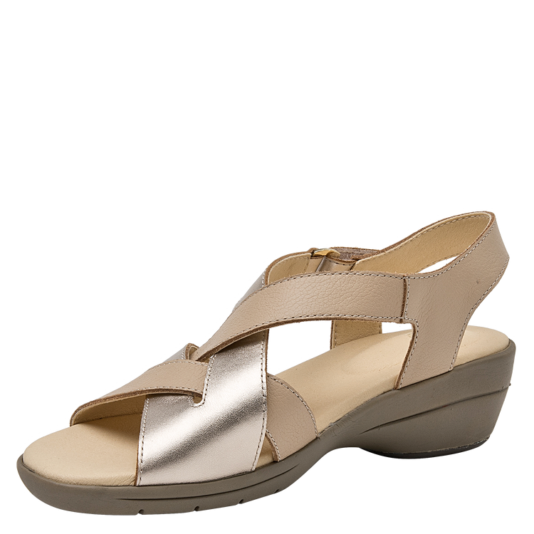 SANDALIA CASUAL MUJER 16 HRS CUERO BEIGE K003 - 5