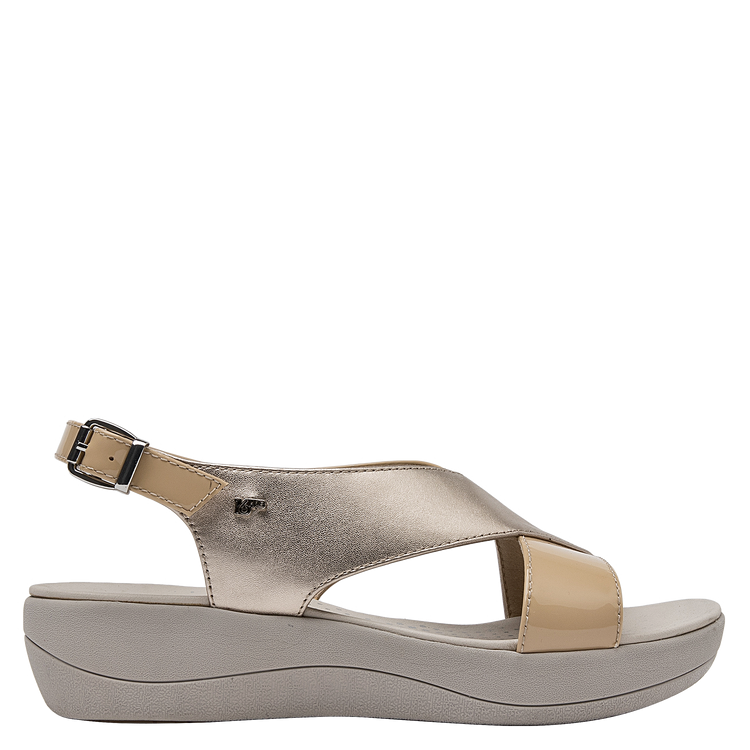 SANDALIA CASUAL MUJER 16 HRS CUERO BEIGE K010 - 2