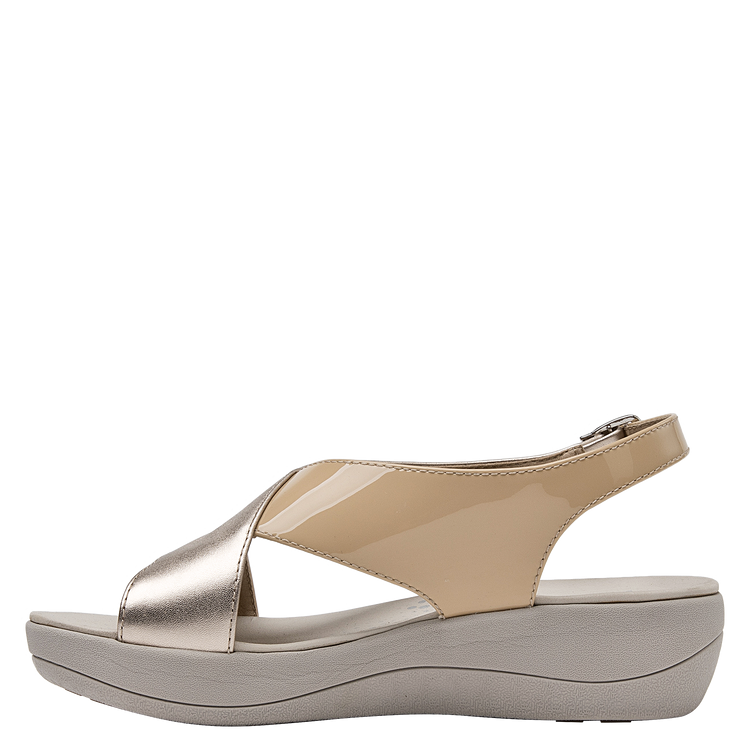 SANDALIA CASUAL MUJER 16 HRS CUERO BEIGE K010 - 4