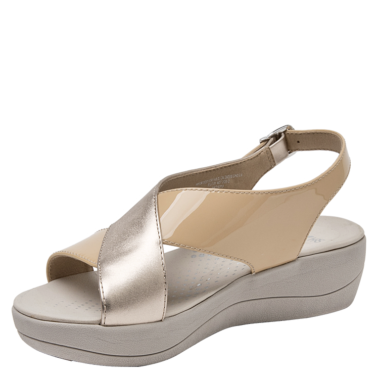 SANDALIA CASUAL MUJER 16 HRS CUERO BEIGE K010 - 5