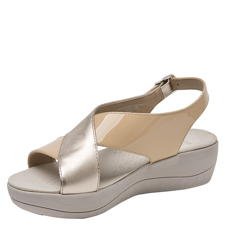 SANDALIA CASUAL MUJER 16 HRS CUERO BEIGE K010 - 5