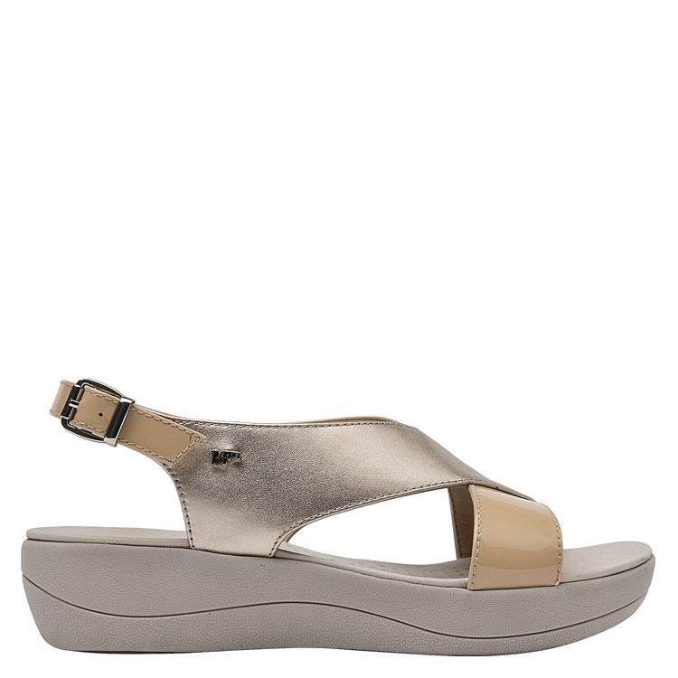 SANDALIA CASUAL MUJER 16 HRS CUERO BEIGE K010 - 7