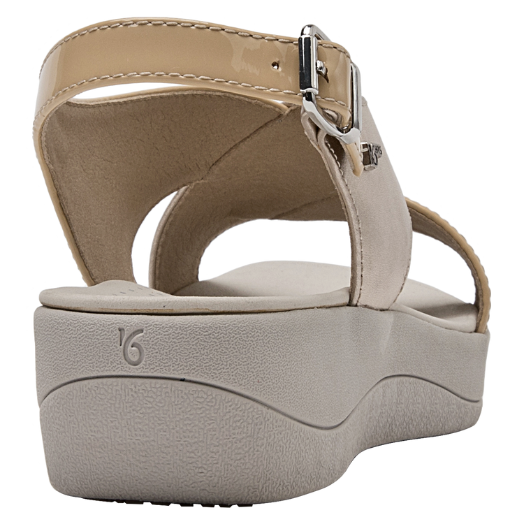SANDALIA CASUAL MUJER 16 HRS CUERO BEIGE K010 - 8