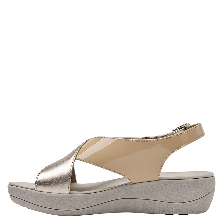 SANDALIA CASUAL MUJER 16 HRS CUERO BEIGE K010 - 9
