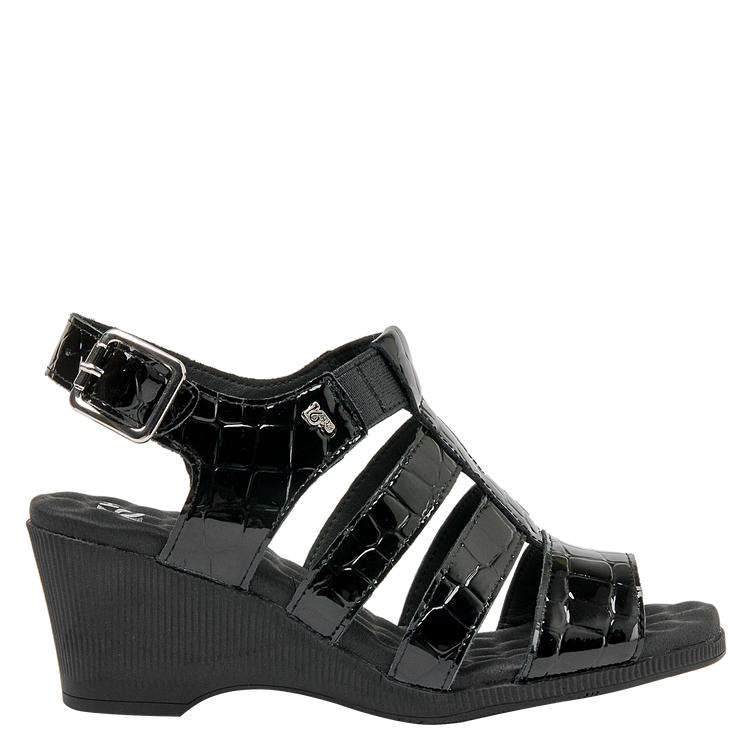 SANDALIA CASUAL MUJER 16 HRS CUERO NEGRO K040 - 2