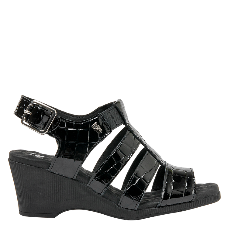 SANDALIA CASUAL MUJER 16 HRS CUERO NEGRO K040 - 2