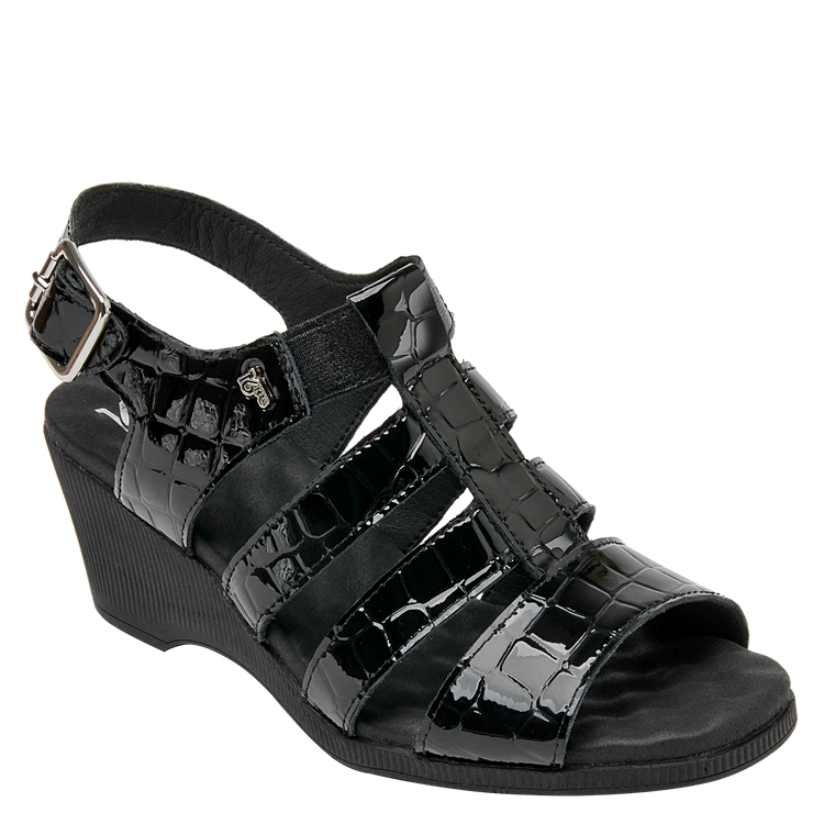 SANDALIA CASUAL MUJER 16 HRS CUERO NEGRO K040 - 9