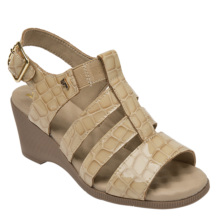 SANDALIA CASUAL MUJER 16 HRS CUERO BEIGE K040 - 1