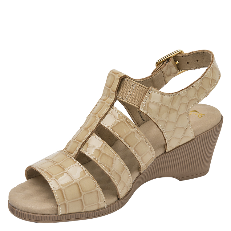 SANDALIA CASUAL MUJER 16 HRS CUERO BEIGE K040 - 5
