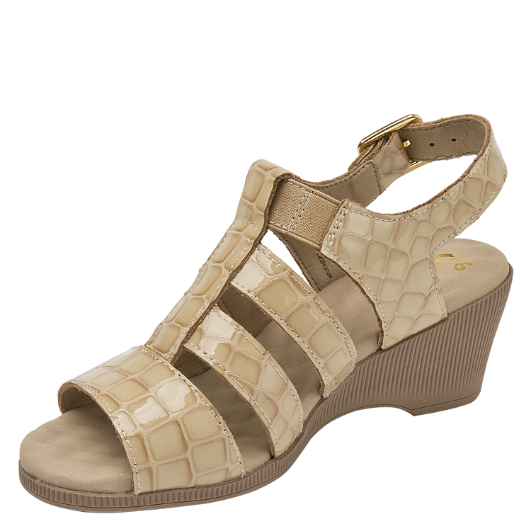 SANDALIA CASUAL MUJER 16 HRS CUERO BEIGE K040 - 5