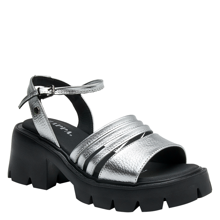 SANDALIA CASUAL MUJER ZAPPA CUERO PLATEADO K370 - 6