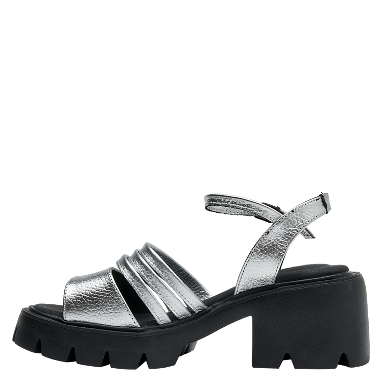 SANDALIA CASUAL MUJER ZAPPA CUERO PLATEADO K370 - 8