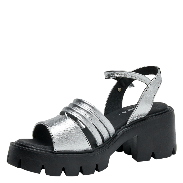 SANDALIA CASUAL MUJER ZAPPA CUERO PLATEADO K370 - 9