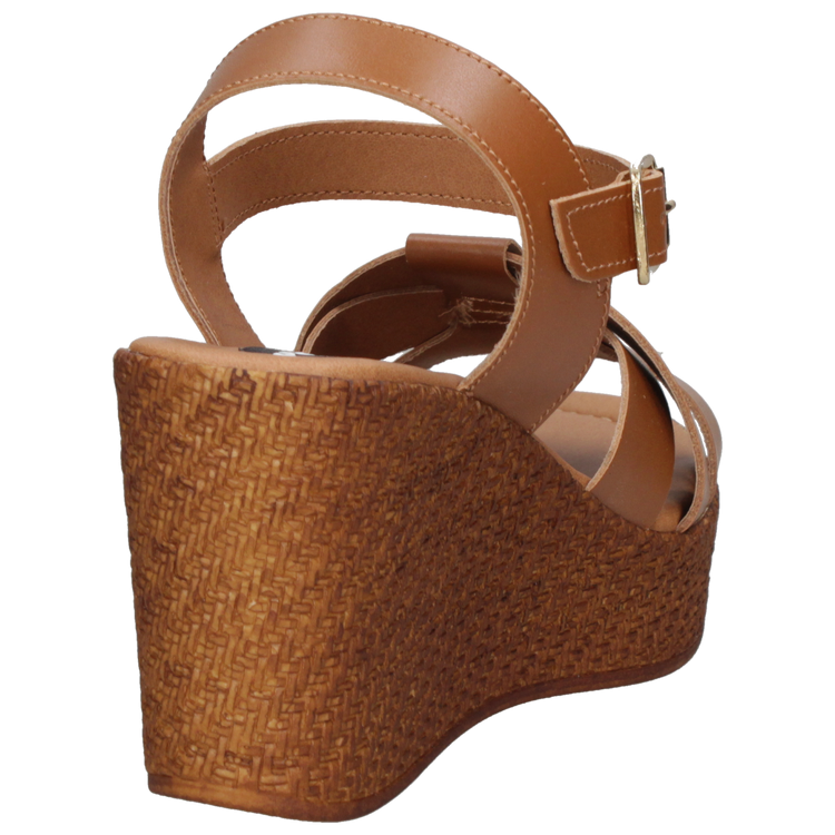 SANDALIA CASUAL MUJER POLLINI CUERO MARRÓN K311 - 3