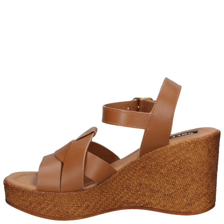 SANDALIA CASUAL MUJER POLLINI CUERO MARRÓN K311 - 4