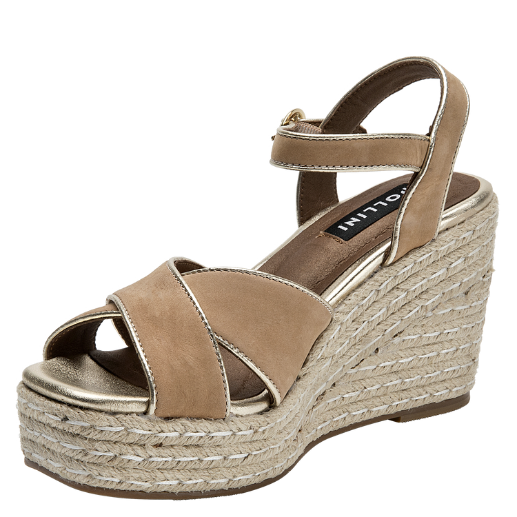 SANDALIA CASUAL MUJER POLLINI CUERO MARRÓN K229 - 5