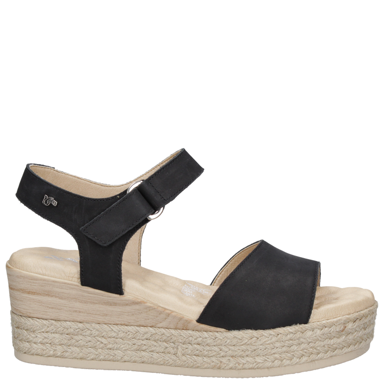 SANDALIA CASUAL MUJER 16 HRS CUERO NEGRO K067 - 2