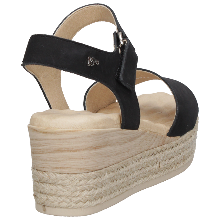 SANDALIA CASUAL MUJER 16 HRS CUERO NEGRO K067 - 3