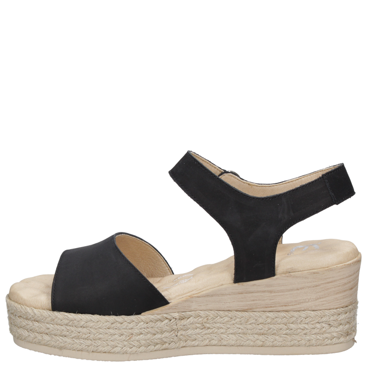 SANDALIA CASUAL MUJER 16 HRS CUERO NEGRO K067 - 4